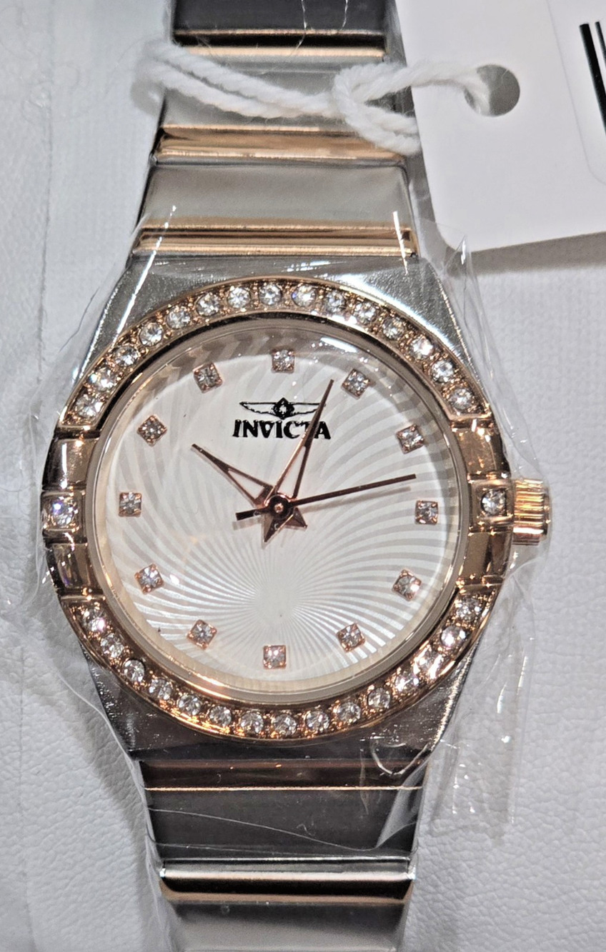 70265 - Invicta Angel Lady 27.8mm Rose Gold and Silver Tone Case White Dial